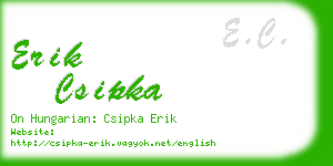 erik csipka business card